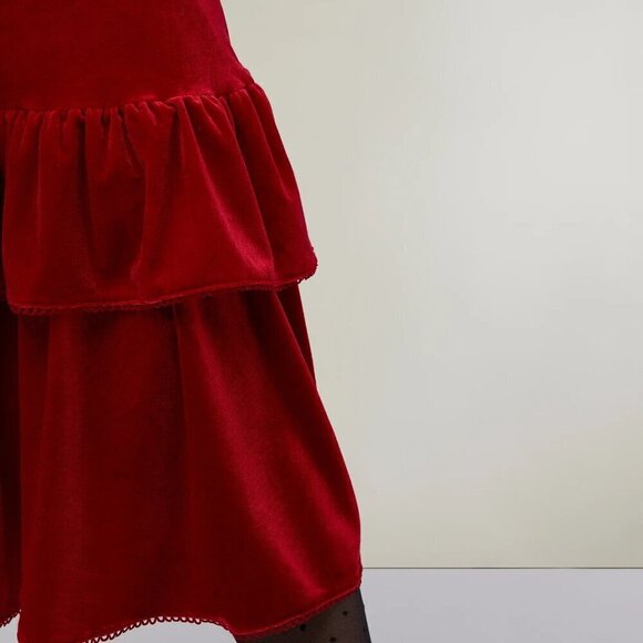 Rachel Parcell Velvet Puff Sleeve Midi Dress Size Small - Picture 4 of 5